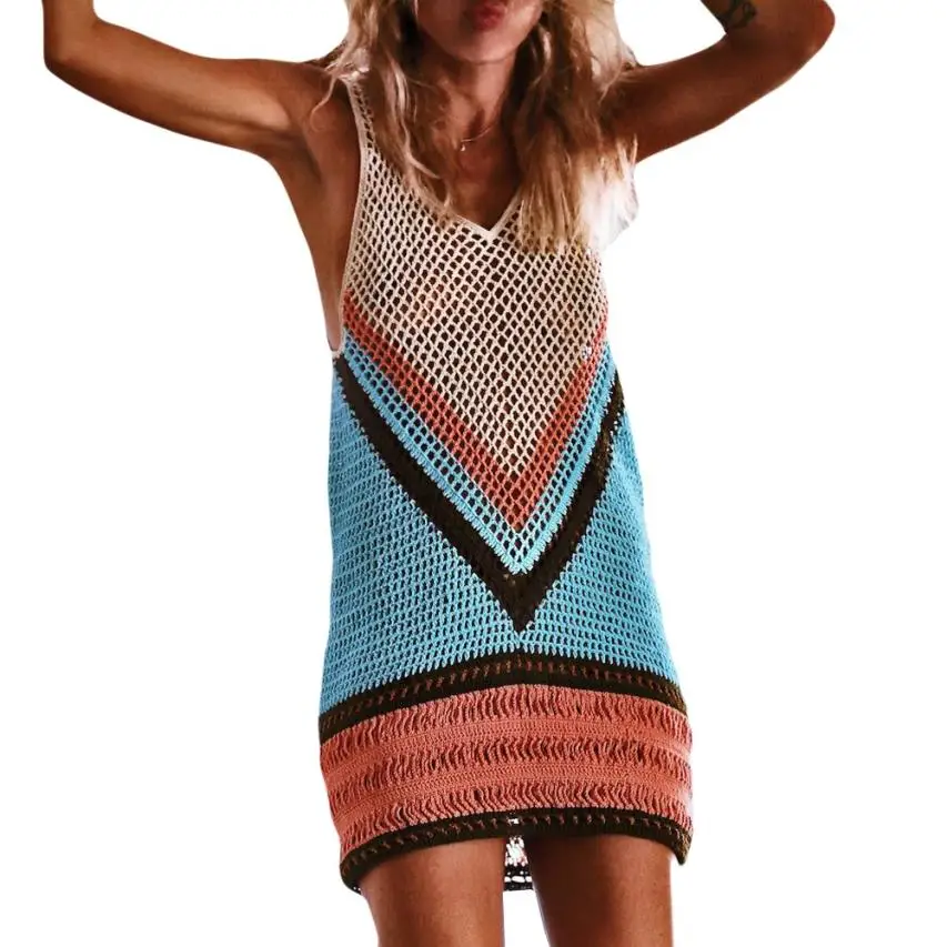Women Crochet Sleeveless Beach Cover Up Fishnet Sarong Wrap Bikini Cover Smock Sexy Polyester New Beachwear For Summe C0619*30
Women Crochet Sleeveless Beach Cover Up Fishnet Sarong Wrap Bikini Cover Smock Sexy Polyester New Beachwear For Summe C0619*30