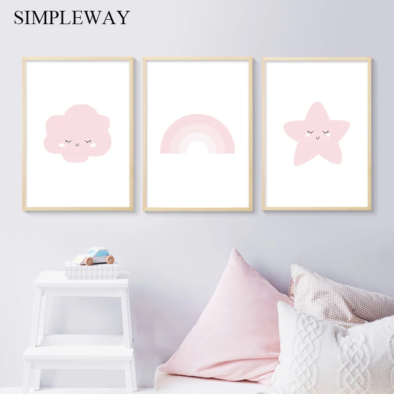 Pink Rainbow Star Nursery Wall Art Canvas Poster Nursery Print Painting Nordic Kids Decoration Picture Baby Girl Bedroom Decor
Pink Rainbow Star Nursery Wall Art Canvas Poster Nursery Print Painting Nordic Kids Decoration Picture Baby Girl Bedroom Decor