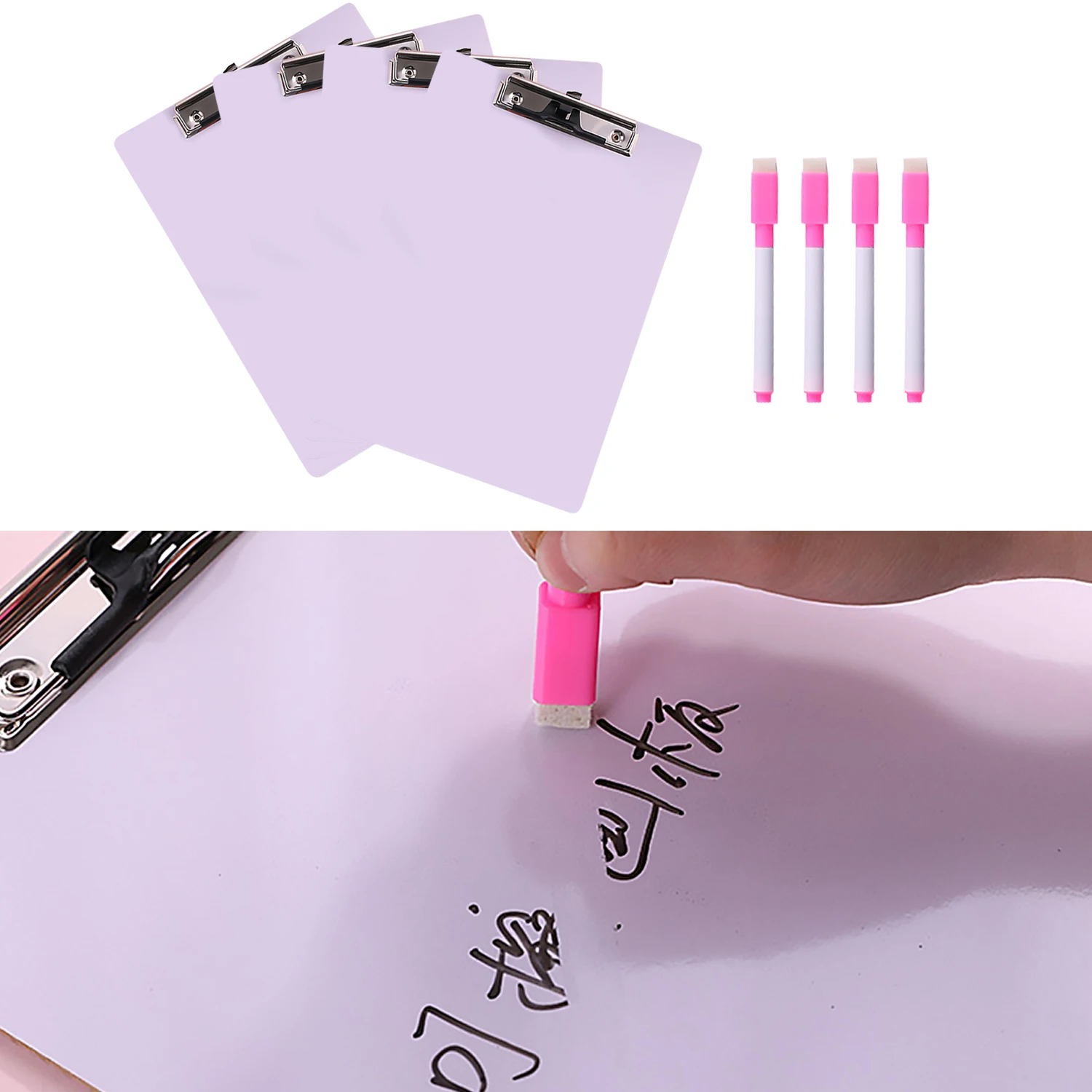 4PCS Dry Erase Whiteboards Clipboards with Pen Holder + 4PCS Markers for School Classroom Office Business A4 Size
4PCS Dry Erase Whiteboards Clipboards with Pen Holder + 4PCS Markers for School Classroom Office Business A4 Size