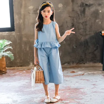 Kids Clothes Set 2019 Girls Summer Clothing Teenager New Fashion Baby Girl Boutique Outfits Solid Sleeveless Shirt + Pant 6 8 12
Kids Clothes Set 2019 Girls Summer Clothing Teenager New Fashion Baby Girl Boutique Outfits Solid Sleeveless Shirt + Pant 6 8 12