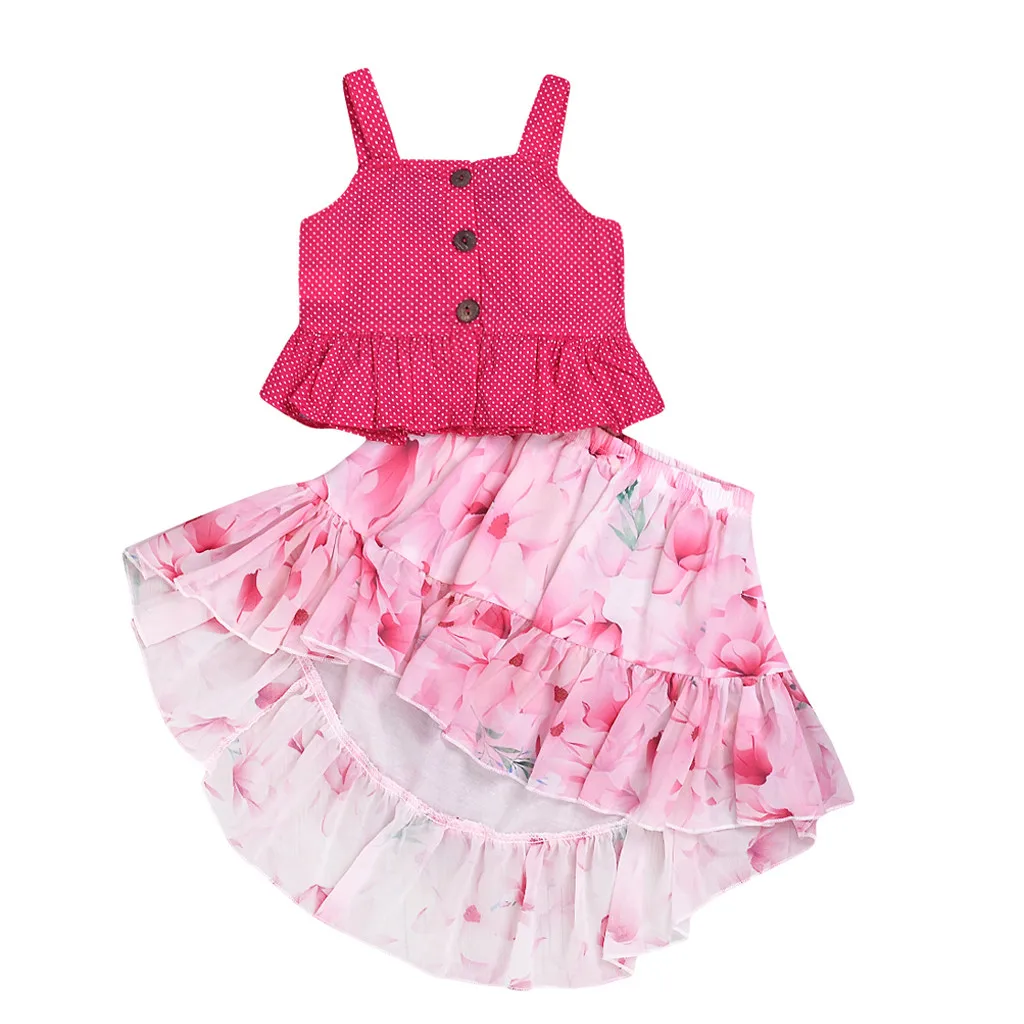 MUQGEW Toddler Baby Girls Clothes Ruffles Dot Sleeveless Top+Floral Skirt Childrens Outfits 2pcs Clothing Set 1 2 3 4 5 Years
MUQGEW Toddler Baby Girls Clothes Ruffles Dot Sleeveless Top+Floral Skirt Childrens Outfits 2pcs Clothing Set 1 2 3 4 5 Years