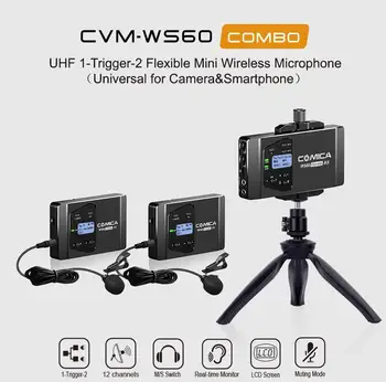 COMICA Microphone CVM-WS60 COMBO Trigger Flexible Mini Wireless Mic System for Smartphone Camera Recording Studio professional
COMICA Microphone CVM-WS60 COMBO Trigger Flexible Mini Wireless Mic System for Smartphone Camera Recording Studio professional