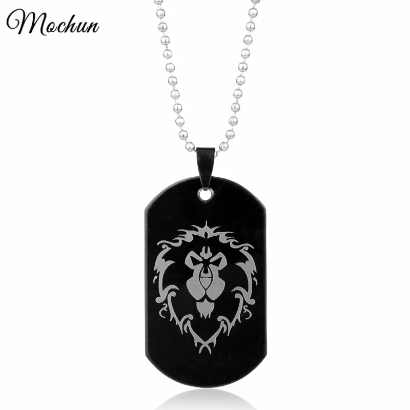 MQCHUN Hot Game Series Black WOW Alliance Logo Dog Tag Stainless Steel Pendant Necklace Fashion Lion Head Metal Necklace For Men
MQCHUN Hot Game Series Black WOW Alliance Logo Dog Tag Stainless Steel Pendant Necklace Fashion Lion Head Metal Necklace For Men