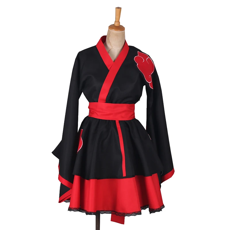 Japanese Anime Comic NARUTO Women costumes Akatsuki Cosplay Costume Lolita Dress kimono Anime Women Red Cloud Black Dress
Japanese Anime Comic NARUTO Women costumes Akatsuki Cosplay Costume Lolita Dress kimono Anime Women Red Cloud Black Dress