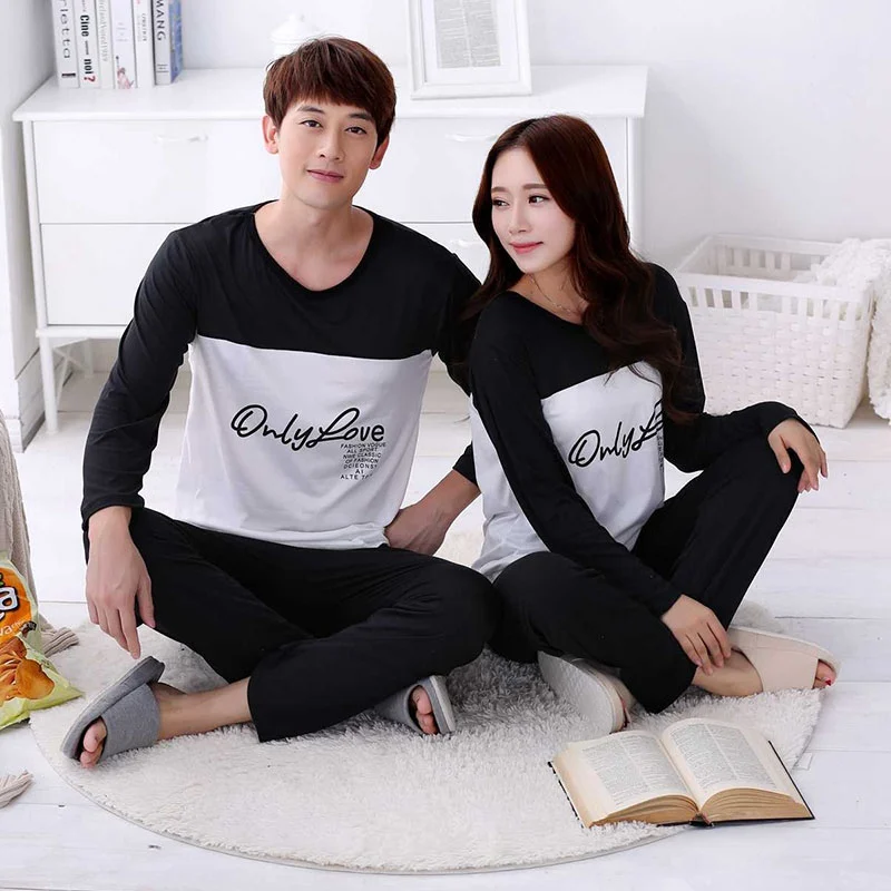 Letter Printed Patchwork Couple Pajamas Set O-Neck Spring Autumn Comfy Women Pyjamas Long Sleeve Sleepwear Men Lounge Pijama
Letter Printed Patchwork Couple Pajamas Set O-Neck Spring Autumn Comfy Women Pyjamas Long Sleeve Sleepwear Men Lounge Pijama