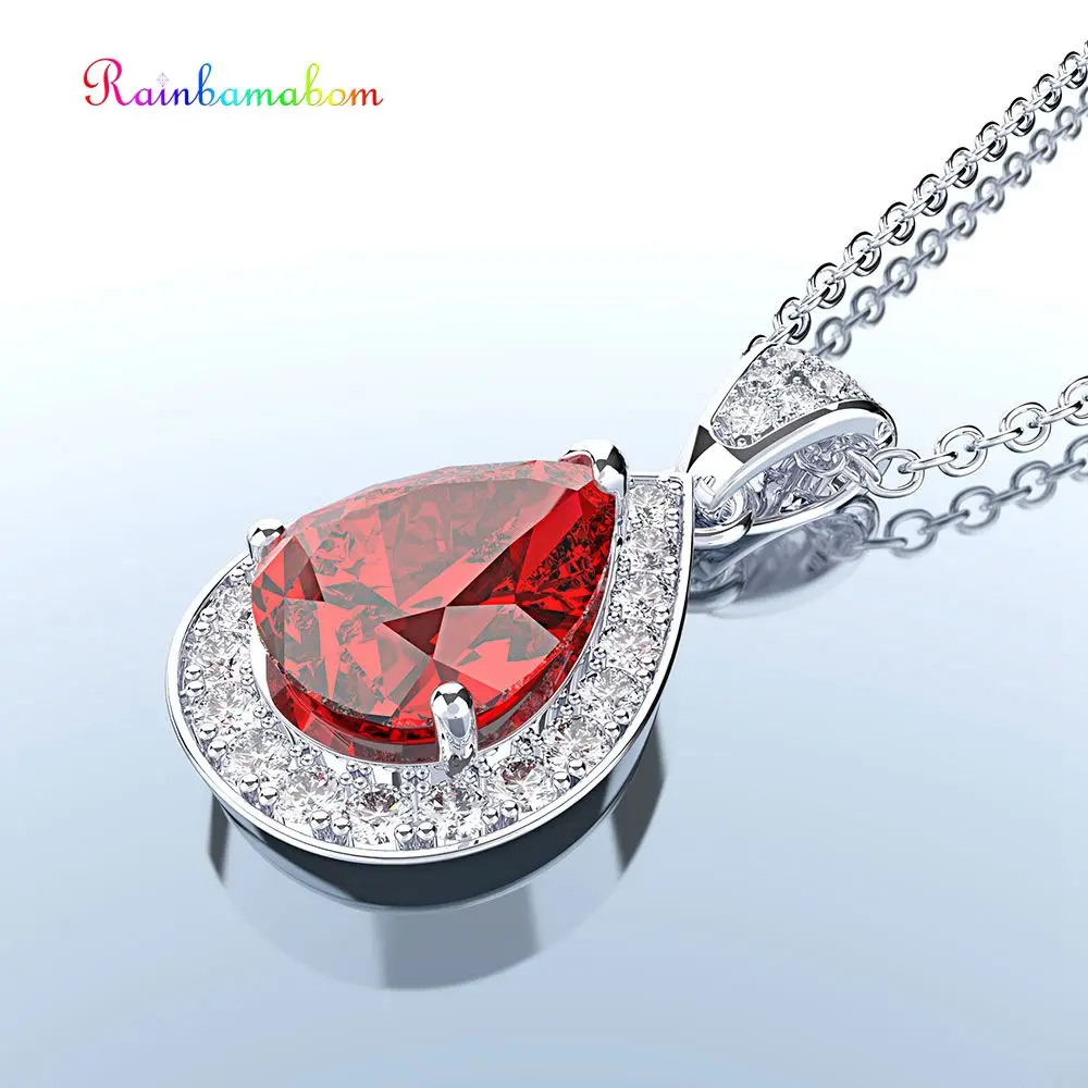 Rainbamabom Real 925 Solid Sterling Silver Ruby Gemstone Birthstone White Gold Pendant Necklace Jewelry Women Gifts Wholesale
Rainbamabom Real 925 Solid Sterling Silver Ruby Gemstone Birthstone White Gold Pendant Necklace Jewelry Women Gifts Wholesale