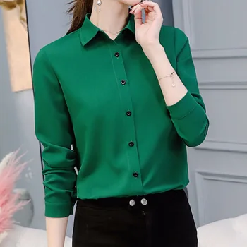 Women Shirt Spring Summer Ladies Blouses Long Sleeve Lapel Casual Chiffon Solid Color Blouse Women Clothes Plus Size
Women Shirt Spring Summer Ladies Blouses Long Sleeve Lapel Casual Chiffon Solid Color Blouse Women Clothes Plus Size