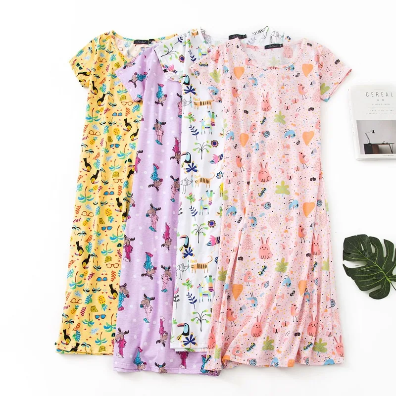 Summer Short Sleeve Cotton Plus Size Sleep Wear Nightwear Cartoon Womens Lingerie Nightgown Sleepwear Cute Lingerie Sleepshirt
Summer Short Sleeve Cotton Plus Size Sleep Wear Nightwear Cartoon Womens Lingerie Nightgown Sleepwear Cute Lingerie Sleepshirt