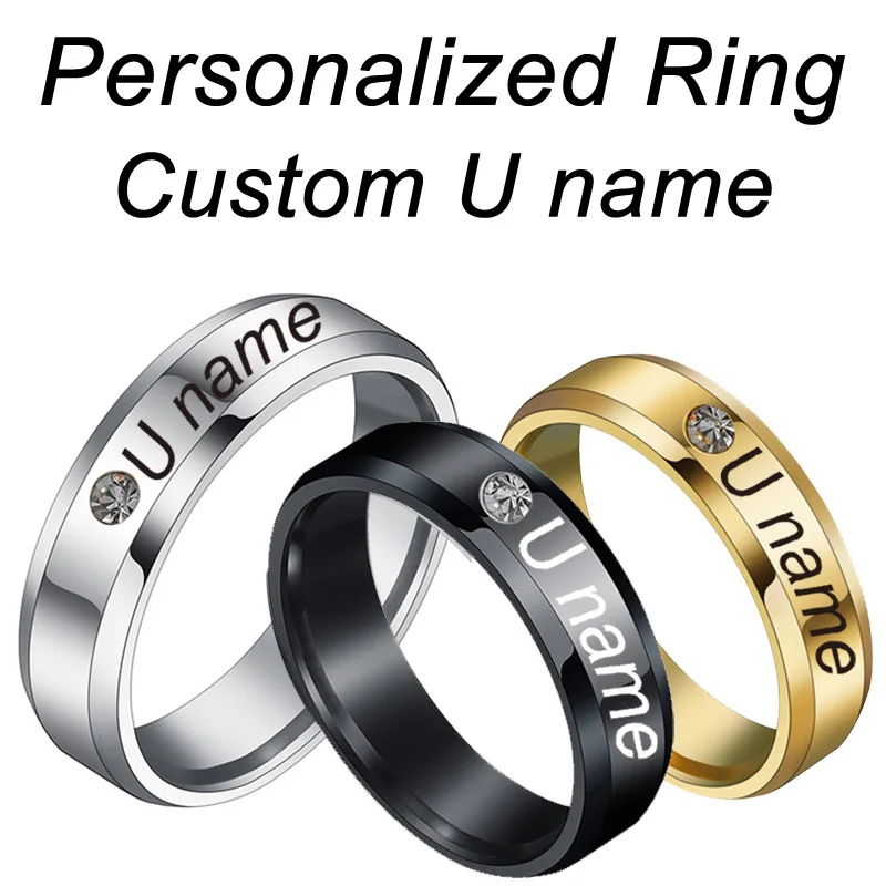 Personalized Rings Stainless Steel Customized Engraved With Your Name Texts Signature Lady Women Zircon Stone Titanium Ring
Personalized Rings Stainless Steel Customized Engraved With Your Name Texts Signature Lady Women Zircon Stone Titanium Ring