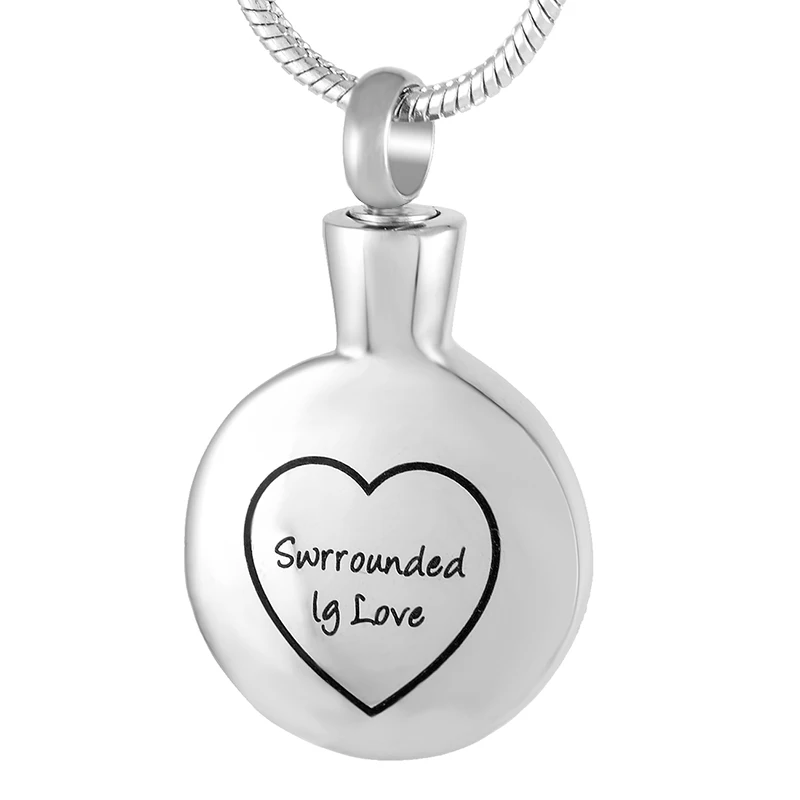 IJD9301 Stainless Steel I Am Here Watching Over You Circle Heart Necklace Memorial for Ashes Urn Keepsake Pendant Jewelry 
IJD9301 Stainless Steel I Am Here Watching Over You Circle Heart Necklace Memorial for Ashes Urn Keepsake Pendant Jewelry