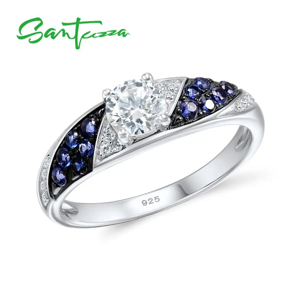 SANTUZZA Silver Rings for Woman Blue Nano Cubic Zirconia Women Rings Pure 925 Sterling Silver Party Fashion Jewelry
SANTUZZA Silver Rings for Woman Blue Nano Cubic Zirconia Women Rings Pure 925 Sterling Silver Party Fashion Jewelry