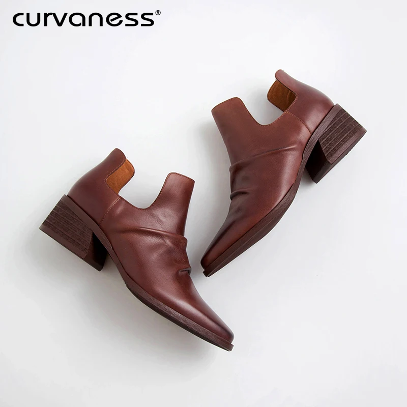 Luxury Brand Shoes Women Ankle Boots Genuine Leather Women Chelsea Boots Square Heels Black Round Toe Women Causal Shoes Mujer
Luxury Brand Shoes Women Ankle Boots Genuine Leather Women Chelsea Boots Square Heels Black Round Toe Women Causal Shoes Mujer