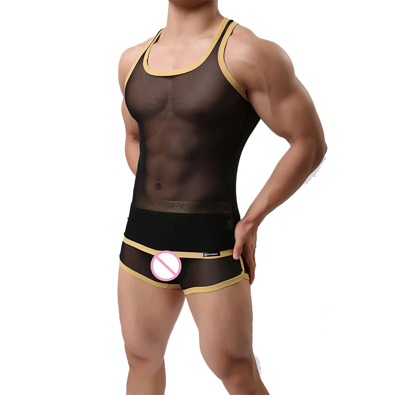 Sexy Super Thin Men Bodybuilding Tank Tops Transparent Mesh Underwear Exotic Home Lounge Sleep Wear Muscle Racerback Shirt
Sexy Super Thin Men Bodybuilding Tank Tops Transparent Mesh Underwear Exotic Home Lounge Sleep Wear Muscle Racerback Shirt