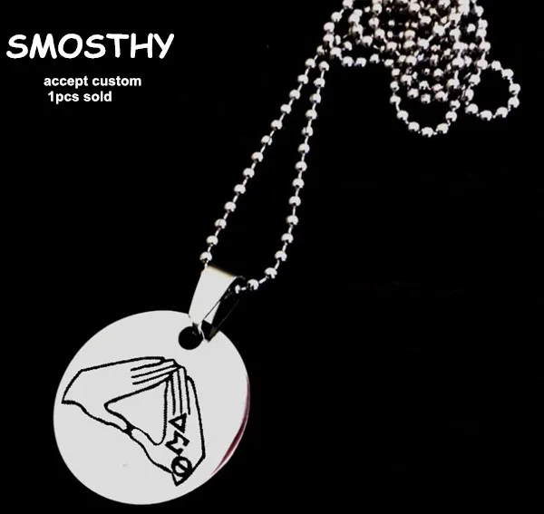 Steel delta lady palm circular pendant necklace women favor DST sigma theta round charm jewelry accessory,OGN018
Steel delta lady palm circular pendant necklace women favor DST sigma theta round charm jewelry accessory,OGN018