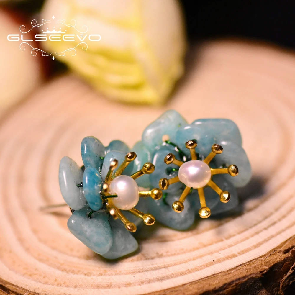 GLSEEVO 925 Sterling Silver Stud Earings With Natural Green Stones White Freshwater Pearl Handmade Women's Earrings New GE0019 
GLSEEVO 925 Sterling Silver Stud Earings With Natural Green Stones White Freshwater Pearl Handmade Women's Earrings New GE0019