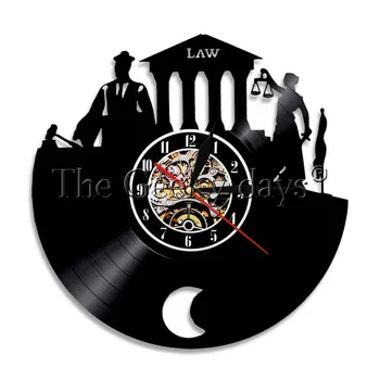 

1Piece Scale of Justice and Gavel Wall Clock Law Barrister Vinyl Record Wall Clock Lawyer Office Courtroom Time Clock Lawer Gift