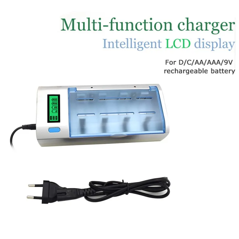 Universal Rechargeable Batteries For AA AAA C D 9V Battery Charger Ni-MH Ni-CD With LCD Display and Discharge Functions
Universal Rechargeable Batteries For AA AAA C D 9V Battery Charger Ni-MH Ni-CD With LCD Display and Discharge Functions