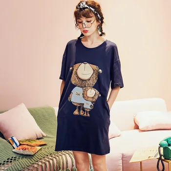 Lovely Summer Women's Nightgowns Shortsleeve 100%Cotton Dress Cute Bear Girl Sleepwear Cartoon Printed Plus Size M-3XL Sleepwear
Lovely Summer Women's Nightgowns Shortsleeve 100%Cotton Dress Cute Bear Girl Sleepwear Cartoon Printed Plus Size M-3XL Sleepwear