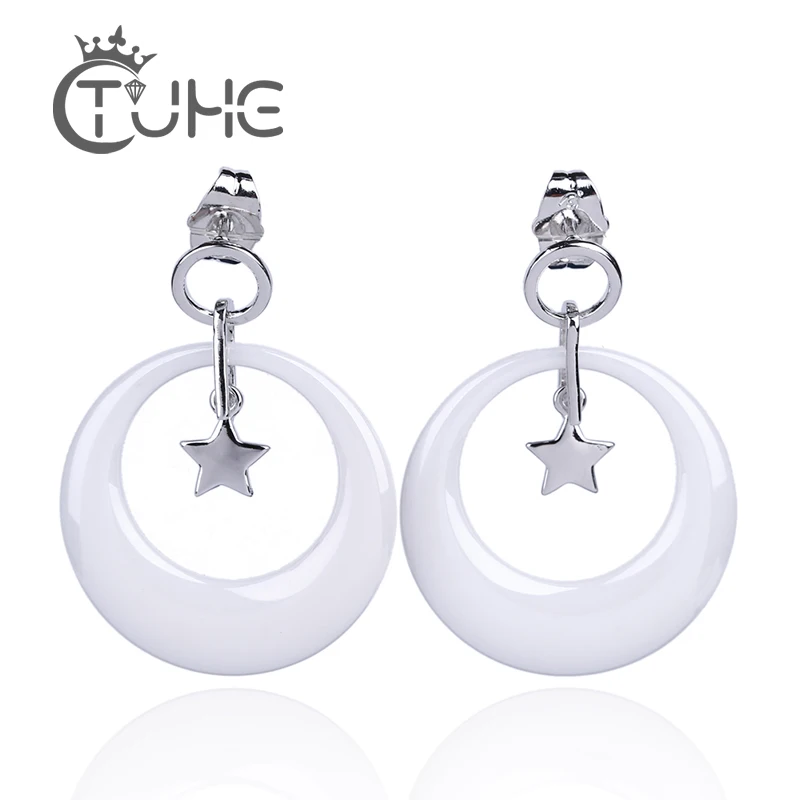 Authentic Ceramic Sparkling CZ Exquisite Stackable Star Stud Earrings for Women Silver Color Ceramic Earrings Fine Jewelry Gift
Authentic Ceramic Sparkling CZ Exquisite Stackable Star Stud Earrings for Women Silver Color Ceramic Earrings Fine Jewelry Gift