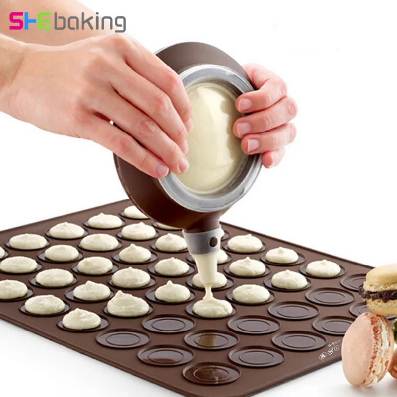 Shebaking 48 Cavity Silicone Macaron Baking Mat Pastry Oven Baking Mould Sheet Mat Dessert Chocolate Mat Pad DIY Pastry Tools
Shebaking 48 Cavity Silicone Macaron Baking Mat Pastry Oven Baking Mould Sheet Mat Dessert Chocolate Mat Pad DIY Pastry Tools