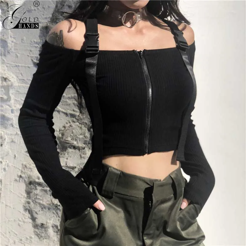 Gold Hands Summer Autumn Street Wear Spaghetti Strap Slash Neck Solid Blouse Long Sleeves Casual Short Blouse Free Shipping
Gold Hands Summer Autumn Street Wear Spaghetti Strap Slash Neck Solid Blouse Long Sleeves Casual Short Blouse Free Shipping