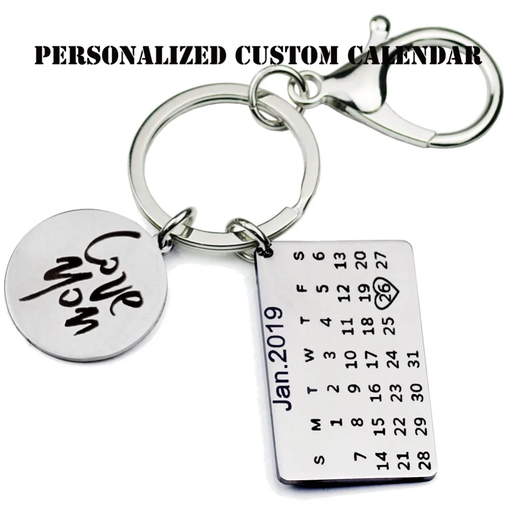 Custom Personalized Calendar Keychain Creative Stainless Steel Key Chains Titanium Steel Birthday Jewelry Gift for Men Trendy
Custom Personalized Calendar Keychain Creative Stainless Steel Key Chains Titanium Steel Birthday Jewelry Gift for Men Trendy