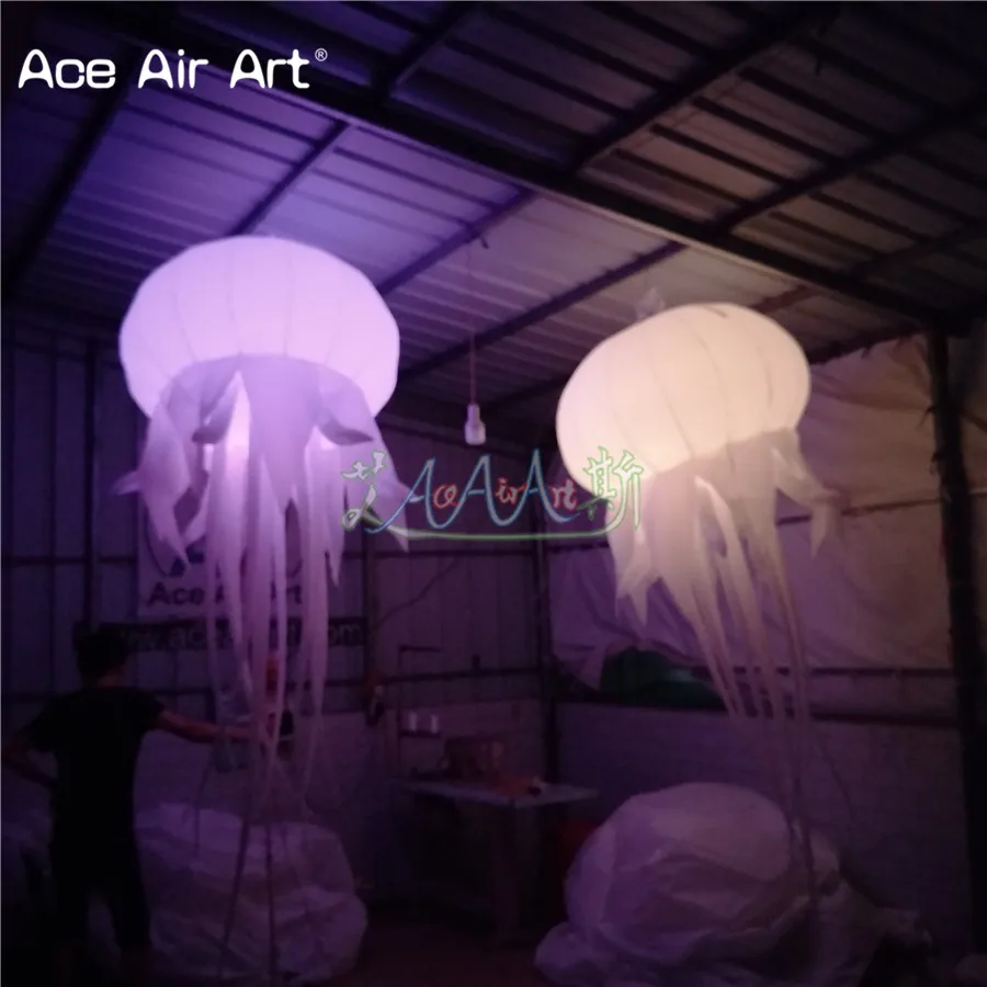 Cutomized club and party hanging inflatable jellyfish model,led scaleph replica with interior blower by Ace Air Art
Cutomized club and party hanging inflatable jellyfish model,led scaleph replica with interior blower by Ace Air Art