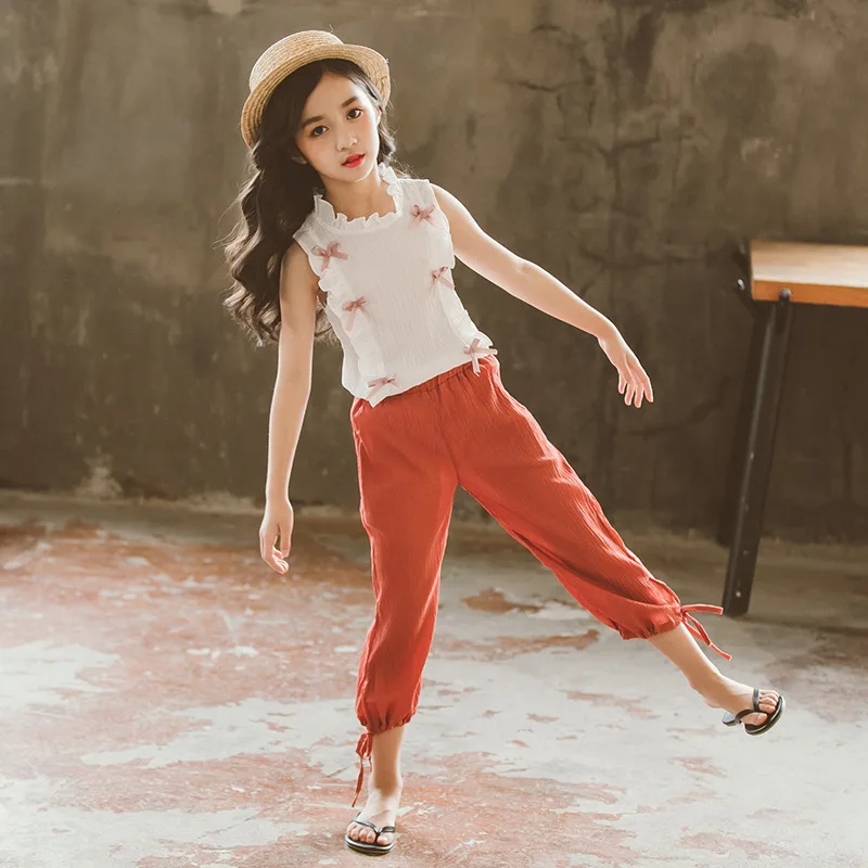 Girls Clothes Set Summer Kids Sleeveless Princess Tops Pants Two Piece Set Children Clothing Girls Outfits 7 8 9 10 12 13 Years
Girls Clothes Set Summer Kids Sleeveless Princess Tops Pants Two Piece Set Children Clothing Girls Outfits 7 8 9 10 12 13 Years