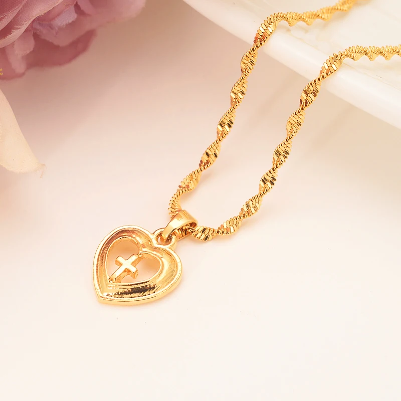 gold Pendant WITH necklace Gold filled Romantic Love Heart cross Vintage Jewelry Women girls Valentine's Day Gift mother gift
gold Pendant WITH necklace Gold filled Romantic Love Heart cross Vintage Jewelry Women girls Valentine's Day Gift mother gift