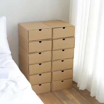 DIY Kraft Paper Storage Cabinet Drawers Assembly Underwear Box Organizer Men Women Sock Storage Box Case Cosmetic Finishing Box
DIY Kraft Paper Storage Cabinet Drawers Assembly Underwear Box Organizer Men Women Sock Storage Box Case Cosmetic Finishing Box