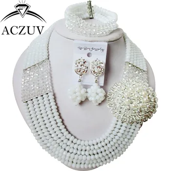 Brand ACZUV White and Clear AB Dubai Jewelry Sets African Indian Nigerian Wedding Beads Accessories AN037
Brand ACZUV White and Clear AB Dubai Jewelry Sets African Indian Nigerian Wedding Beads Accessories AN037