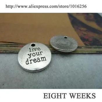 Zinc alloy pendant jewelry accessories diy handmade material charms Live your dream drop 20 mm
Zinc alloy pendant jewelry accessories diy handmade material charms Live your dream drop 20 mm