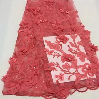 Latest African fabric for wedding 2018 red french 3D lace fabric with lake sequins high quality nigerian lace fabrics HJ258-2
Latest African fabric for wedding 2018 red french 3D lace fabric with lake sequins high quality nigerian lace fabrics HJ258-2