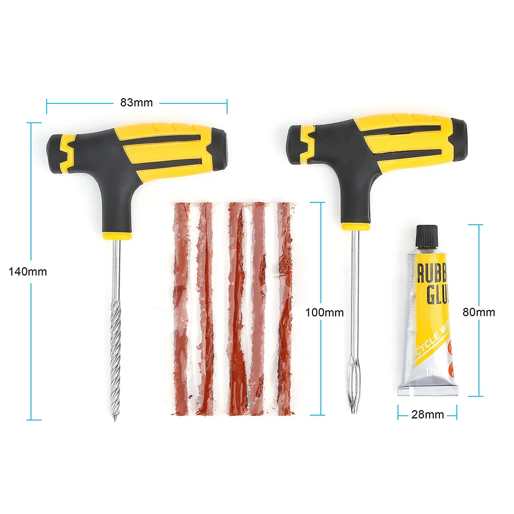Car Tire Repair Tool Tire Repair Kit Studding Tool Set Auto Bike Tubeless Tire Tyre Puncture Plug Garage Car Accessories