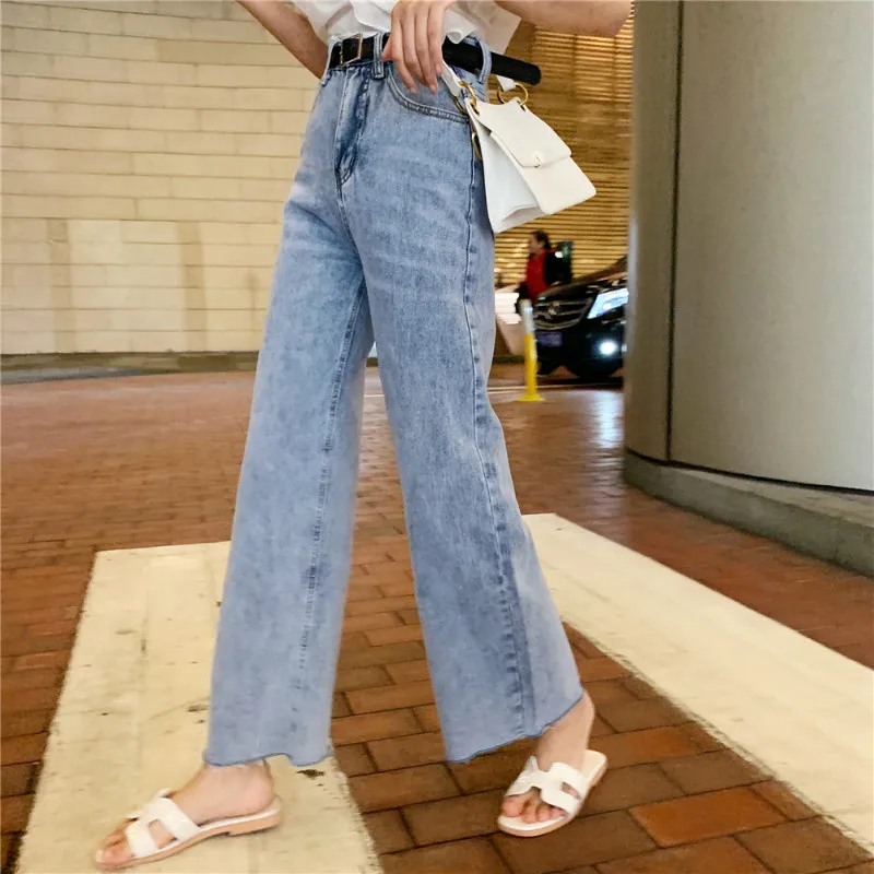 Wide Leg Denim Trousers 2019 Spring and Summer New Temperament High Waist Pants Korean Version of Loose Straight Trousers
Wide Leg Denim Trousers 2019 Spring and Summer New Temperament High Waist Pants Korean Version of Loose Straight Trousers