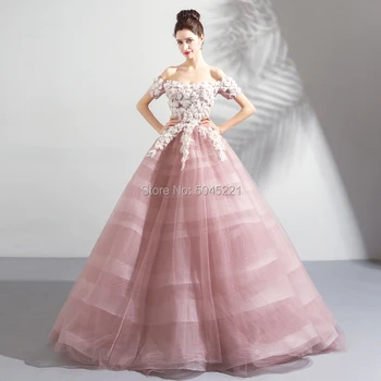 New Lace Flower Evening Dresses 2019 Vestidos Sweet Pink Boat Neck Appliques Prom Dress Party Formal Gown Robe De Soiree Kaftans
New Lace Flower Evening Dresses 2019 Vestidos Sweet Pink Boat Neck Appliques Prom Dress Party Formal Gown Robe De Soiree Kaftans