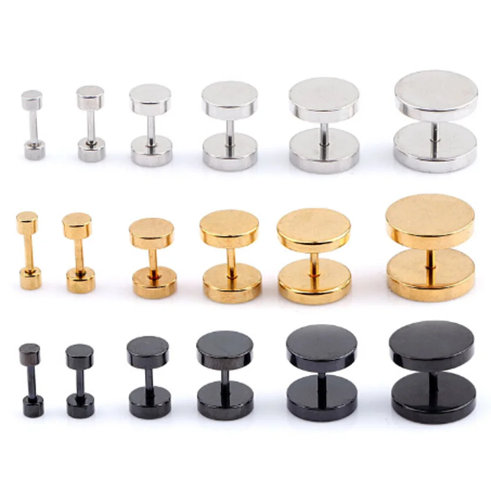 NEW One Piece Fashion Punk Earrings Double Sided Round Bolt Stud Earrings Male Gothic Barbell Black Earrings Men Jewelry Gifts
NEW One Piece Fashion Punk Earrings Double Sided Round Bolt Stud Earrings Male Gothic Barbell Black Earrings Men Jewelry Gifts