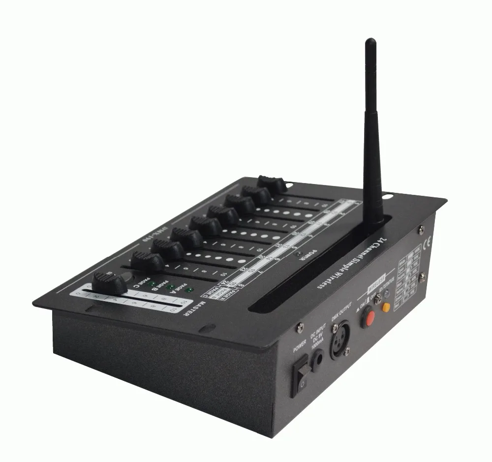 DMX190 сценический светильник 24 канала беспроводной мини DMX контроллер с заряжаемой литиевой батареей wifi DMX консольная система DC9V
DMX190 сценический светильник 24 канала беспроводной мини DMX контроллер с заряжаемой литиевой батареей wifi DMX консольная система DC9V