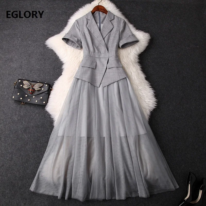 New 2019 Summer Fashion Office Dress High Quality Women Notched Collar Sexy Tulle Mesh Patchwork Short Sleeve Grey Long Dress OL
New 2019 Summer Fashion Office Dress High Quality Women Notched Collar Sexy Tulle Mesh Patchwork Short Sleeve Grey Long Dress OL