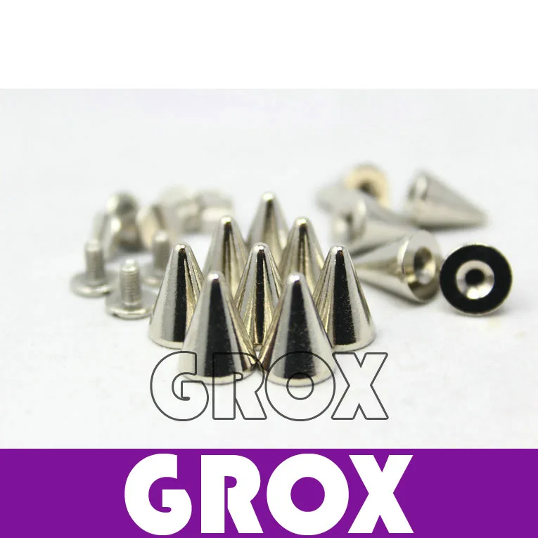 

10mm*13mm Silver Conical Metal Screw Back Spike Studs Punk Rock Rivets Nailheads Free Shipping Wholesale High Quality