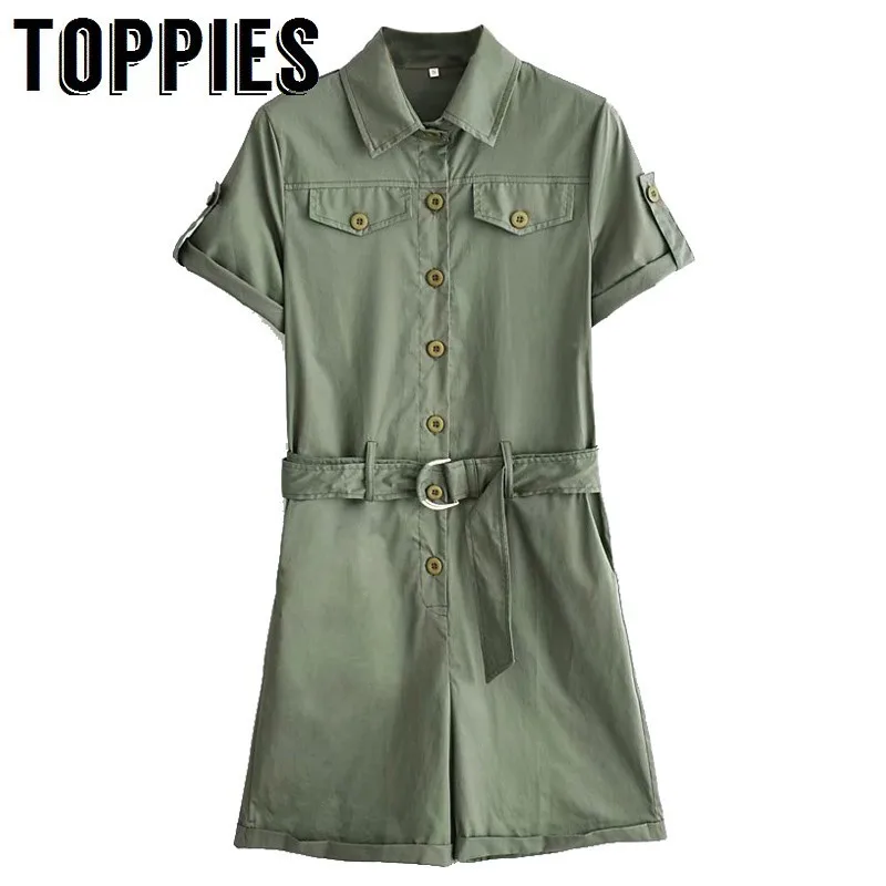 2019 army green playsuits Safari Style Summer Jumpsuits Women Short Sleeve Button Playsuits Casual Streetwear
2019 army green playsuits Safari Style Summer Jumpsuits Women Short Sleeve Button Playsuits Casual Streetwear