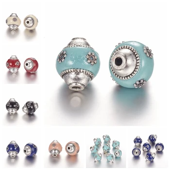 10pcs 16x15mm Handmade Indonesia Beads for Jewelry Making DIY Round with Alloy Cores Antique Silver Color Hole: 2mm
10pcs 16x15mm Handmade Indonesia Beads for Jewelry Making DIY Round with Alloy Cores Antique Silver Color Hole: 2mm
