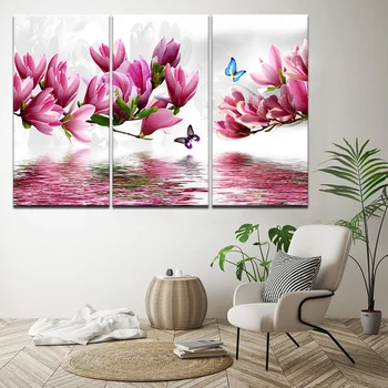 Canvas Painting Beautiful butterfly in magnolia 3 Pieces Wall Art Painting Modular Wallpapers Poster Print living room Decor
Canvas Painting Beautiful butterfly in magnolia 3 Pieces Wall Art Painting Modular Wallpapers Poster Print living room Decor