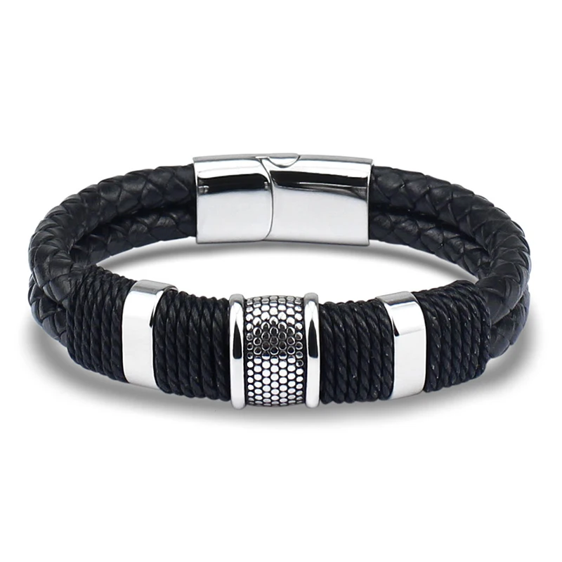 Genuine Leather Bracelet Men Homme Double Layer Black Magnet Buckle Male Bracelets Jewelry
Genuine Leather Bracelet Men Homme Double Layer Black Magnet Buckle Male Bracelets Jewelry