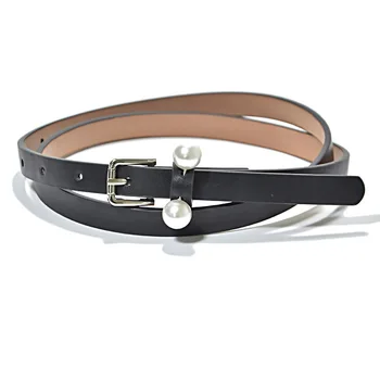 Leather Belt Women's Fashion Wild Solid Color Belt Alloy Square Buckle Inlaid Pearl Decoration Sweet Style Belt Women
Leather Belt Women's Fashion Wild Solid Color Belt Alloy Square Buckle Inlaid Pearl Decoration Sweet Style Belt Women