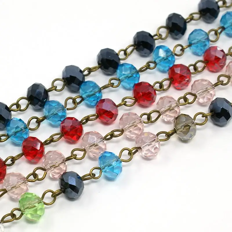 8mm Handmade Glass Faceted Abacus Beads Antique Bronze Chains for jewelry Necklaces Bracelets Making DIY,1m/Strands,5Strands/lot
8mm Handmade Glass Faceted Abacus Beads Antique Bronze Chains for jewelry Necklaces Bracelets Making DIY,1m/Strands,5Strands/lot