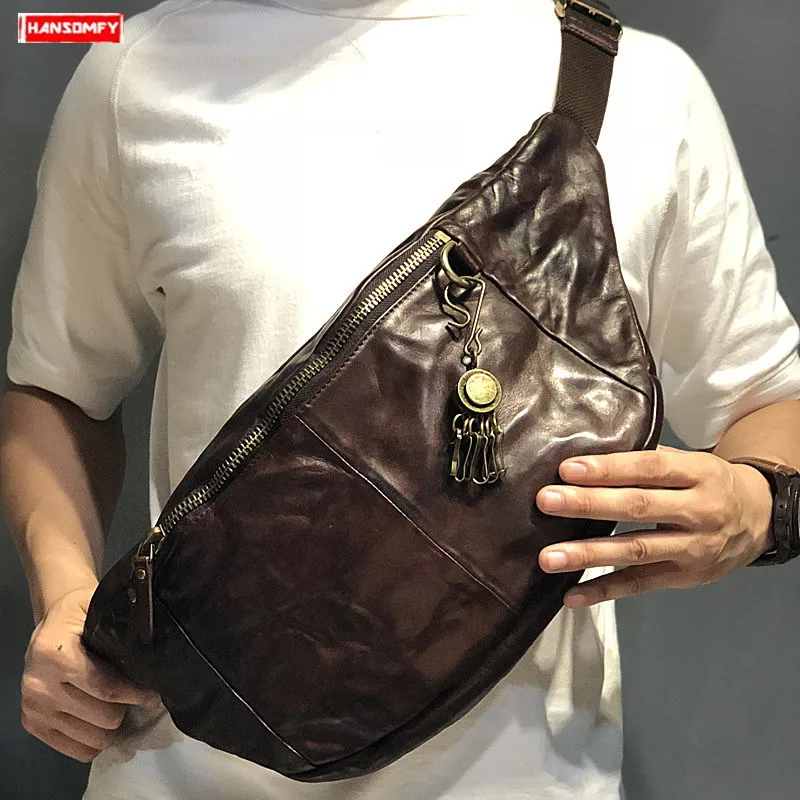 2019 new handmade original suede leather men's chest bag retro genuine leather shoulder bag folds men Waist pack messenger bags
2019 new handmade original suede leather men's chest bag retro genuine leather shoulder bag folds men Waist pack messenger bags