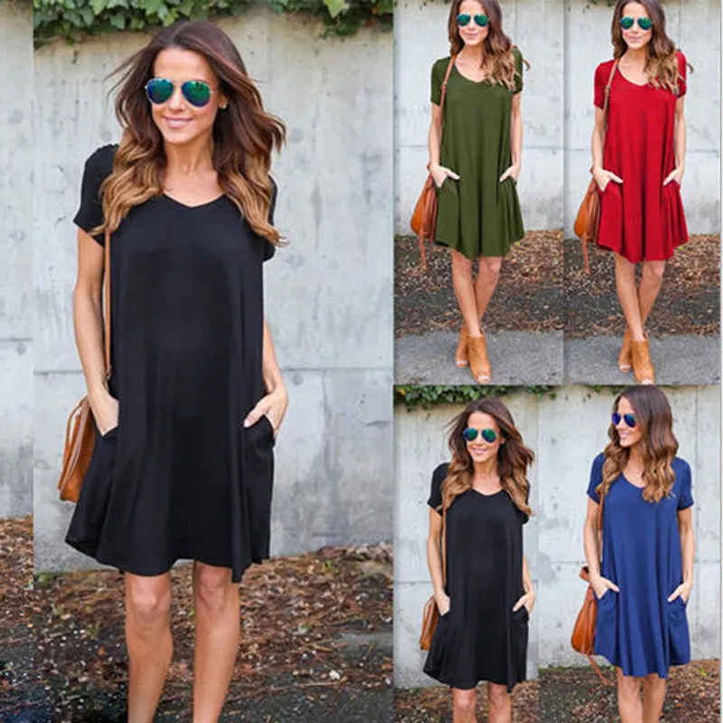 2018 Summer Women Dress New Arrival Maxi Party Dress Plus Size Loose Solid Color Draped V-neck Soild Sundress Dress
2018 Summer Women Dress New Arrival Maxi Party Dress Plus Size Loose Solid Color Draped V-neck Soild Sundress Dress