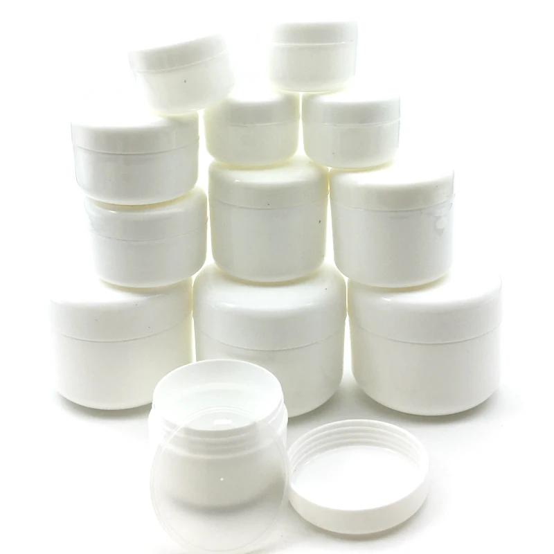 100Pcs 10g/20g/30g/50g Plastic Empty Makeup Jar Pot Refillable Sample bottles Travel Face Cream Lotion Cosmetic Container White
100Pcs 10g/20g/30g/50g Plastic Empty Makeup Jar Pot Refillable Sample bottles Travel Face Cream Lotion Cosmetic Container White