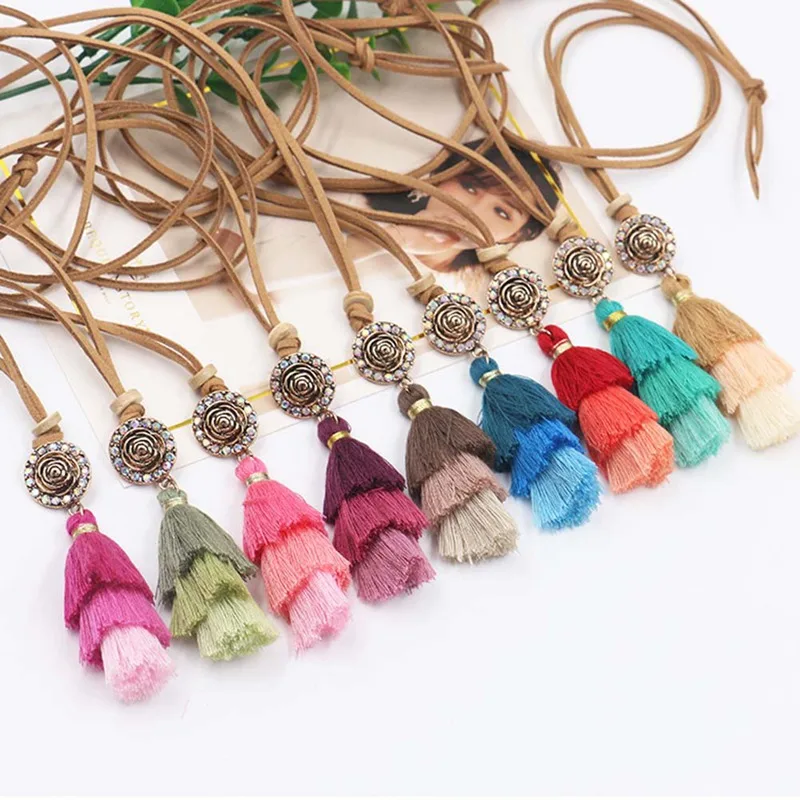 Three Colors Tassel Pendant Long Chain Tiered Threaded Tassel Necklace Rhinestones Inliad Sweater Chain
Three Colors Tassel Pendant Long Chain Tiered Threaded Tassel Necklace Rhinestones Inliad Sweater Chain